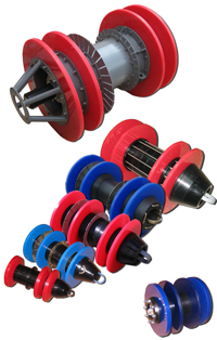 SKT pigs with a metal body, with a solid polyurethane body and shortened SKT pigs for launching through three-way ball valves