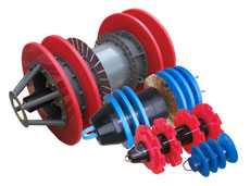 APRODIT LLC manufactures
in-line pigs of the SKT series and the USO series. SKT pigs (also called gauging pigs or caliper pigs) have a good passability. SKT pig can safely pass reduction of internal diameter up to 70% from the pipeline outer diameter.
SKT is used to calibrate pipelines. In this case, calibration (gauging) slotted metal discs are installed. They also are used for cleaning of pipelines with significant restrictions or geometric defects.
USO series pigs better clean the inner surface of pipelines, but have not so good passing ability. USO can go only through bore 85% of the outer diameter of the pipeline.
USO series pigs are also called: bi-directional pig, bi-di pig, collar or multi-lip pig, cup or multi-cup piston, polyurethane pig, batching pig, separator piston, magnetic pig (if a belt of magnets is additionally installed),
brush pig or piston (if optional metal brushes are installed).
